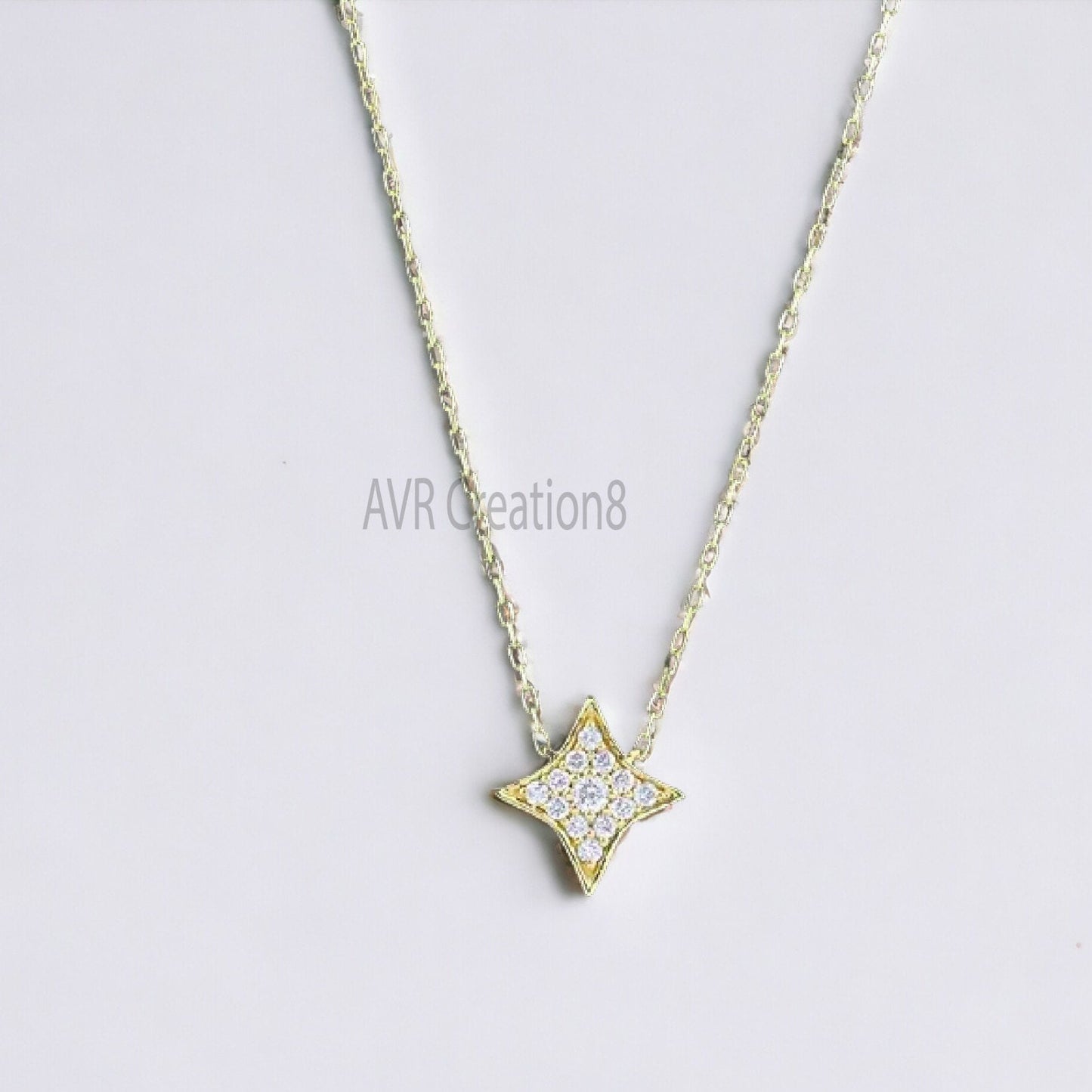 Sparkling Star Moissanite Necklace | Pave Moissanite Star Pendant | 925 Sterling Silver | 14k Gold Plated | Celestial Jewelry | Gift for Her