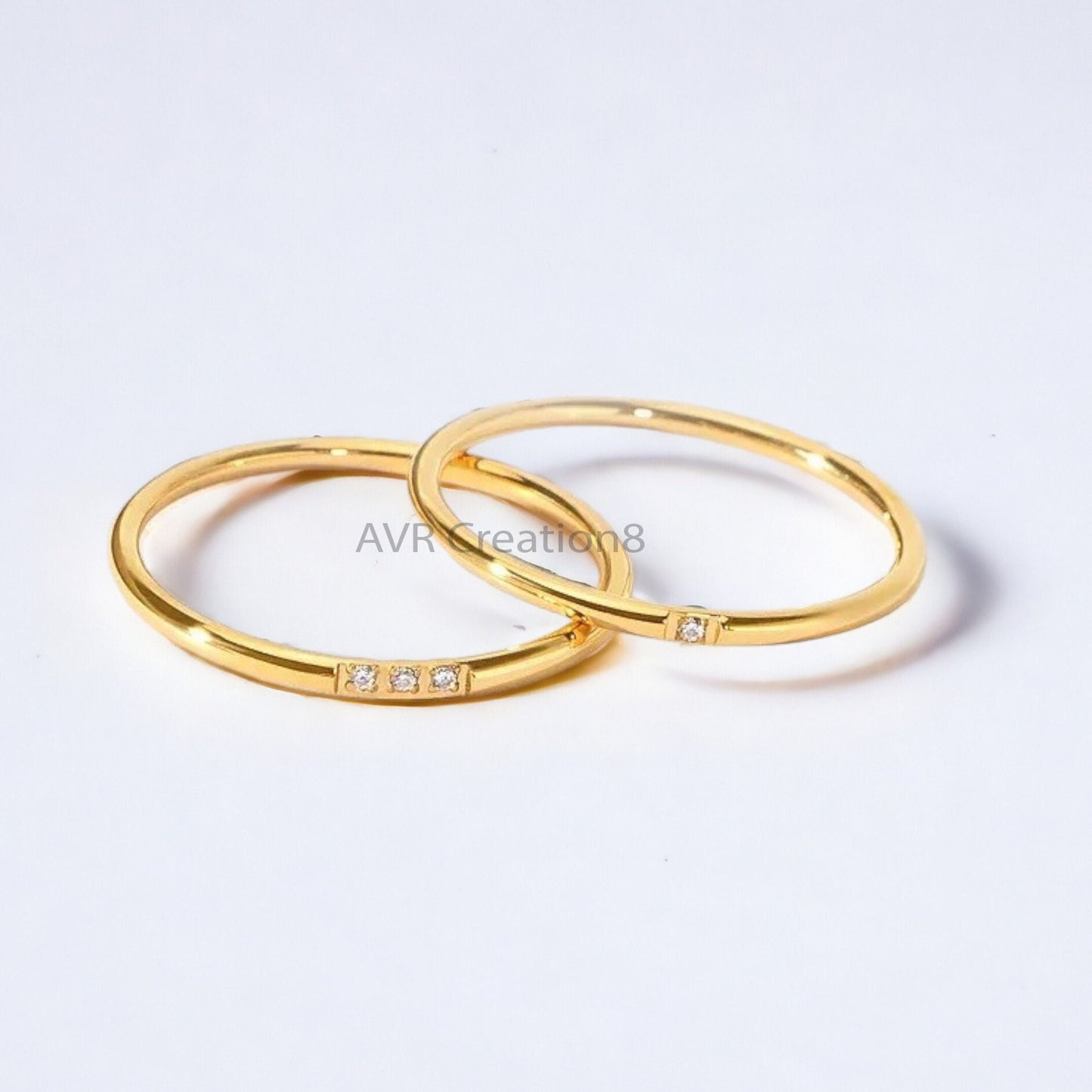 Tiny Diamond Stackable Promise Ring for Her, Stacking Diamond Band, Dainty Band, Handmade Women's Ring, Solitaire Band, Simple Dainty Ring