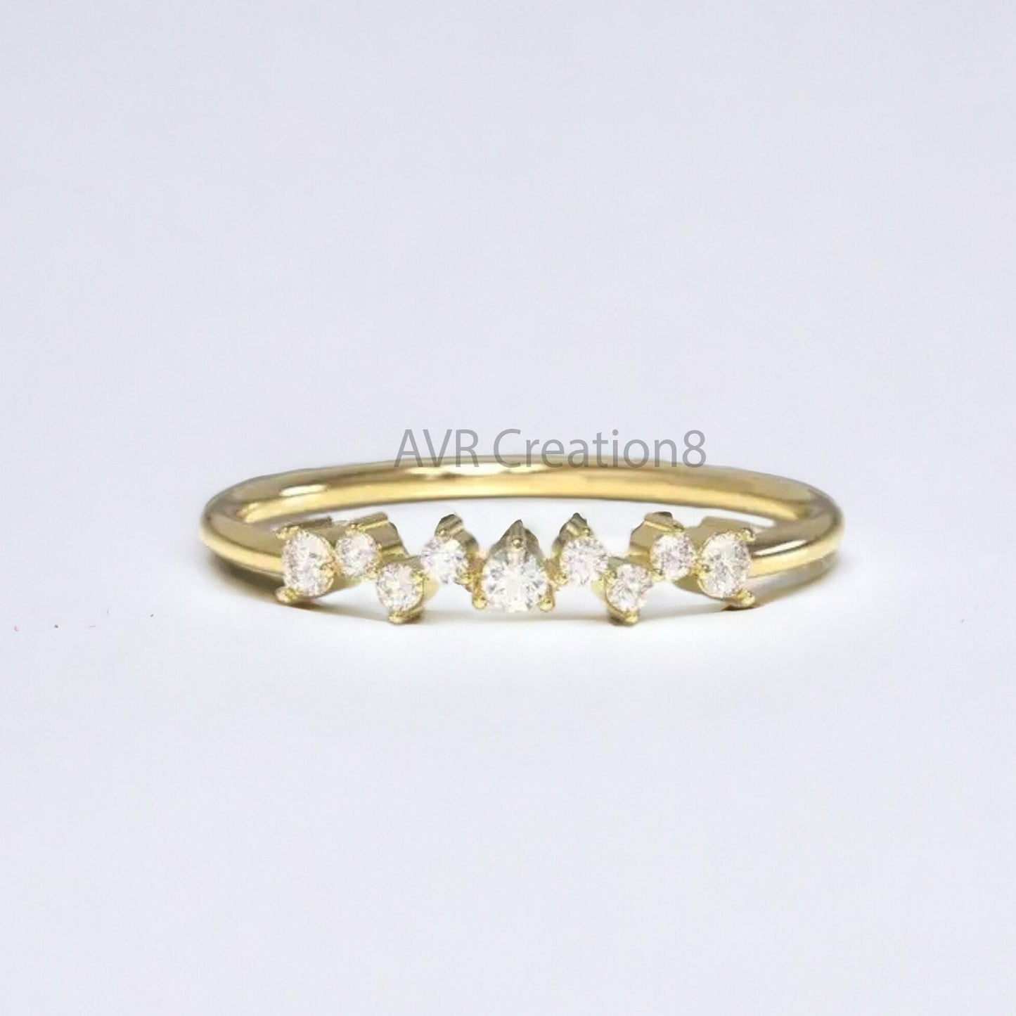Cluster Diamond Stacking Wedding Ring for Women, Dainty Silver Diamond Ring, Minimalist Ring, 925 Sterling Silver Ring, Gifts for Girlfriend
