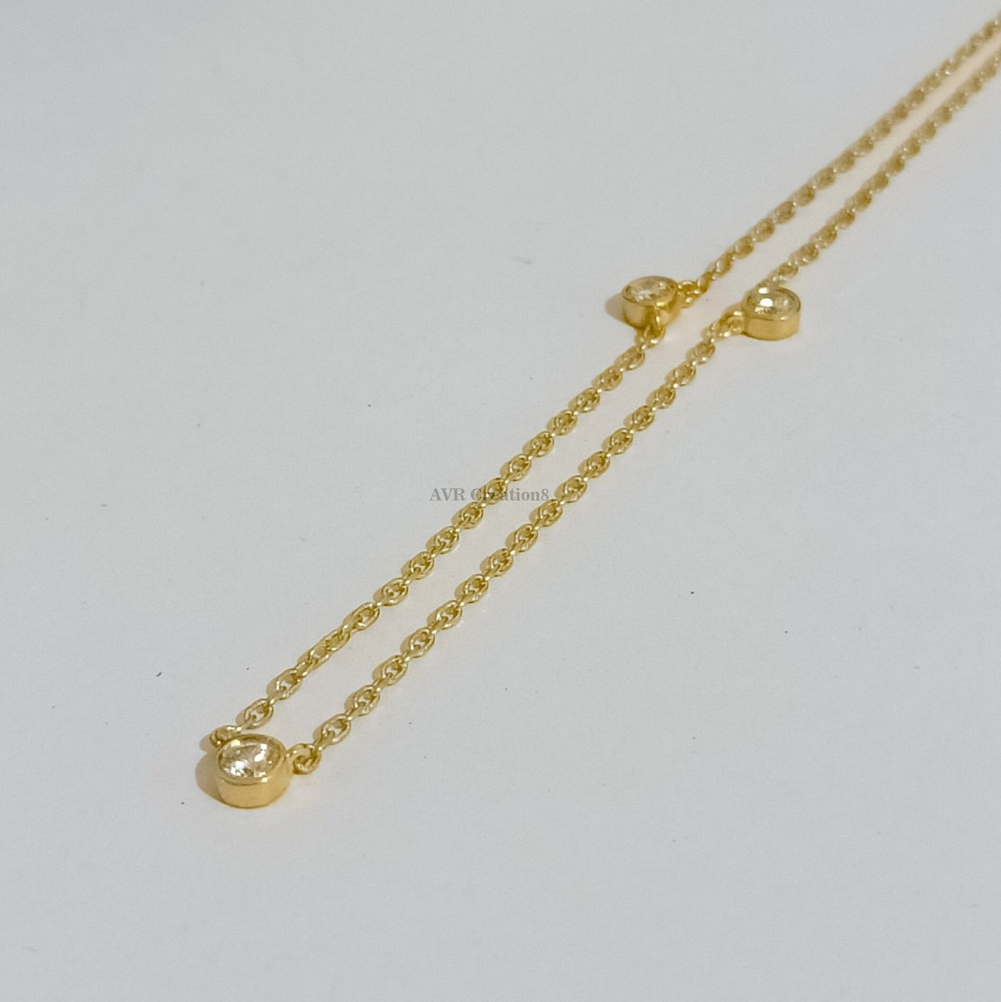Bezel Set Dainty Diamond Pendant Necklace , Round Cut Diamond Pendant, 14K Yellow Gold Plated, Pendant For Women, Gifts For Girlfriend