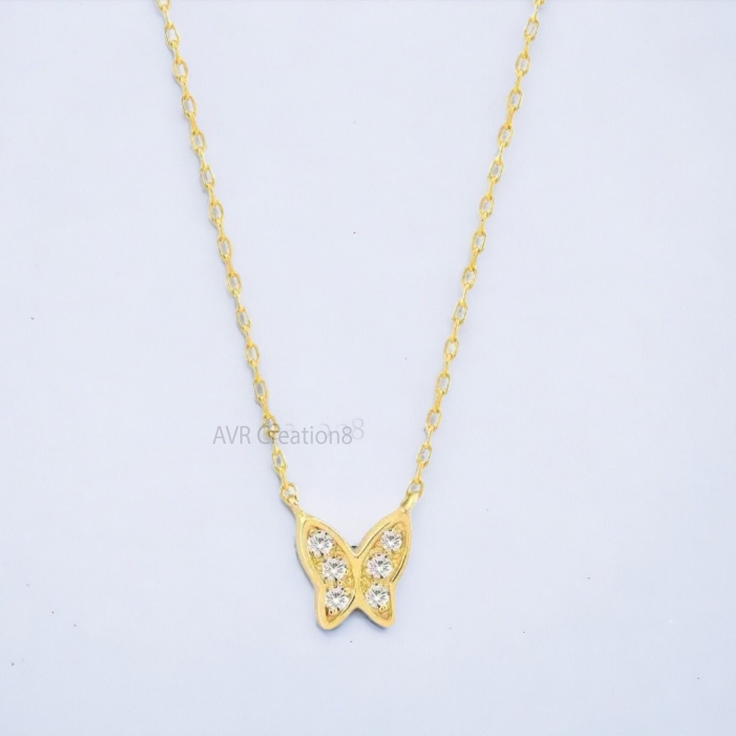Butterfly Shape Cluster Diamond Minimalist Necklace Pendant For Women, Diamond Pendant Necklace, 925 Sterling Silver, Mothers Day Gifts