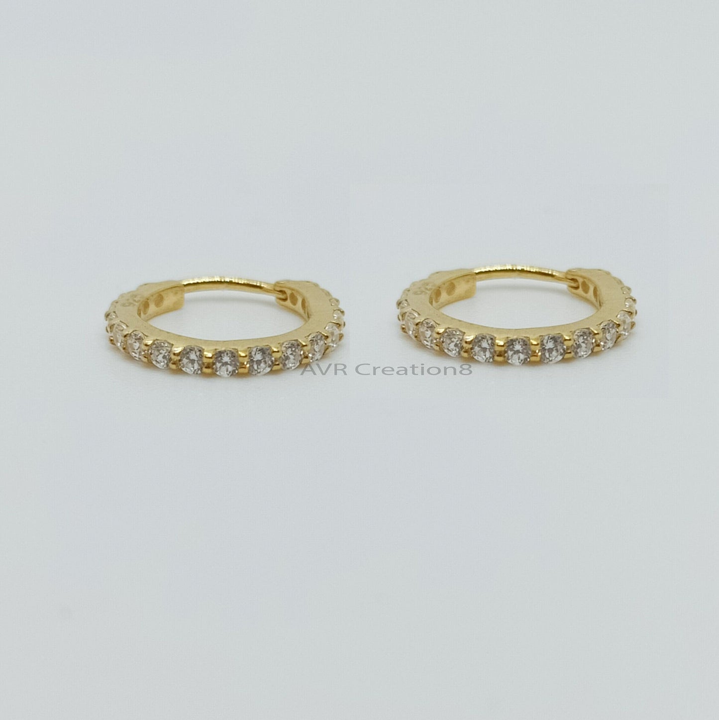 Dainty Diamond Hoop Earrings For Women, Minimalist Diamond Earring, 14K Yellow Gold Plated, Wedding Gifts Earrings, Earrings For Women's