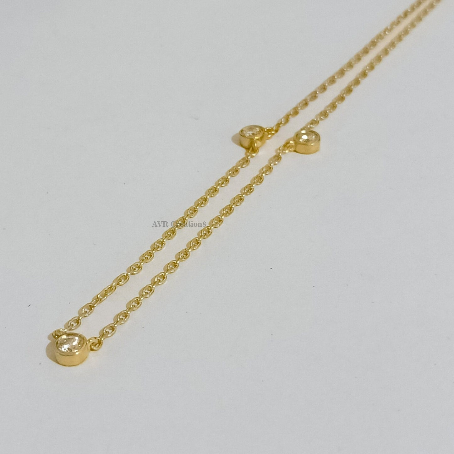 Bezel Set Dainty Diamond Pendant Necklace , Round Cut Diamond Pendant, 14K Yellow Gold Plated, Pendant For Women, Gifts For Girlfriend