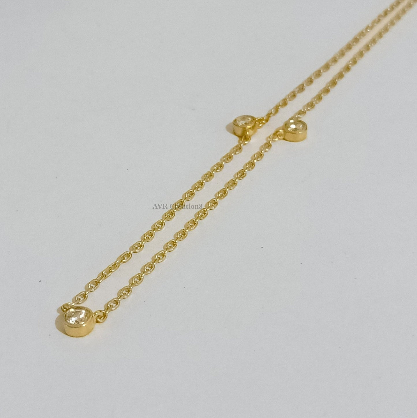 Bezel Set Dainty Diamond Pendant Necklace , Round Cut Diamond Pendant, 14K Yellow Gold Plated, Pendant For Women, Gifts For Girlfriend
