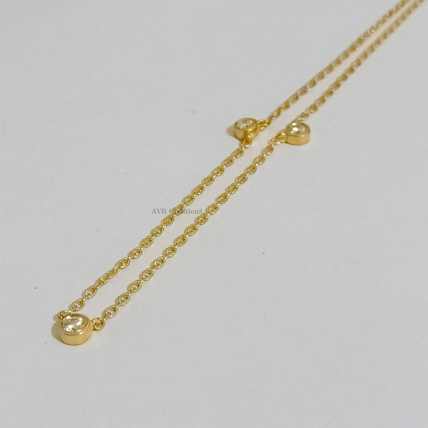 Bezel Set Dainty Diamond Pendant Necklace , Round Cut Diamond Pendant, 14K Yellow Gold Plated, Pendant For Women, Gifts For Girlfriend