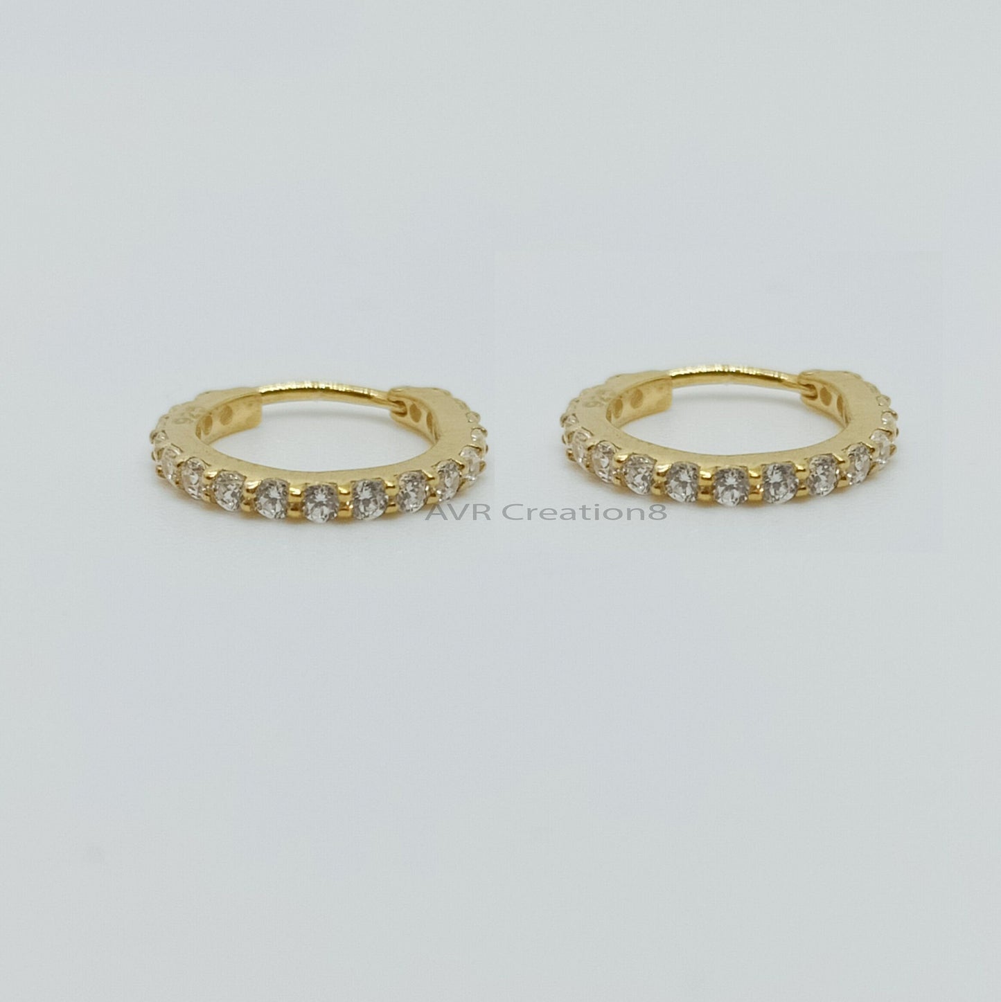 Dainty Diamond Hoop Earrings For Women, Minimalist Diamond Earring, 14K Yellow Gold Plated, Wedding Gifts Earrings, Earrings For Women's
