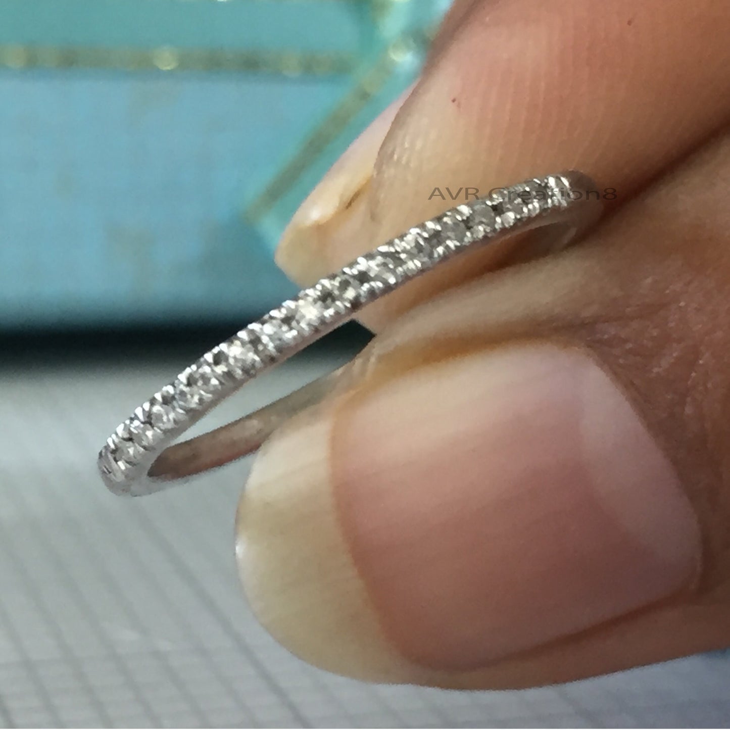 Dainty Diamond Eternity Band | Sterling Silver Wedding Ring | Half Eternity Ring | Thin Stacking Ring | Promise Ring For Her Bridal Jewelry