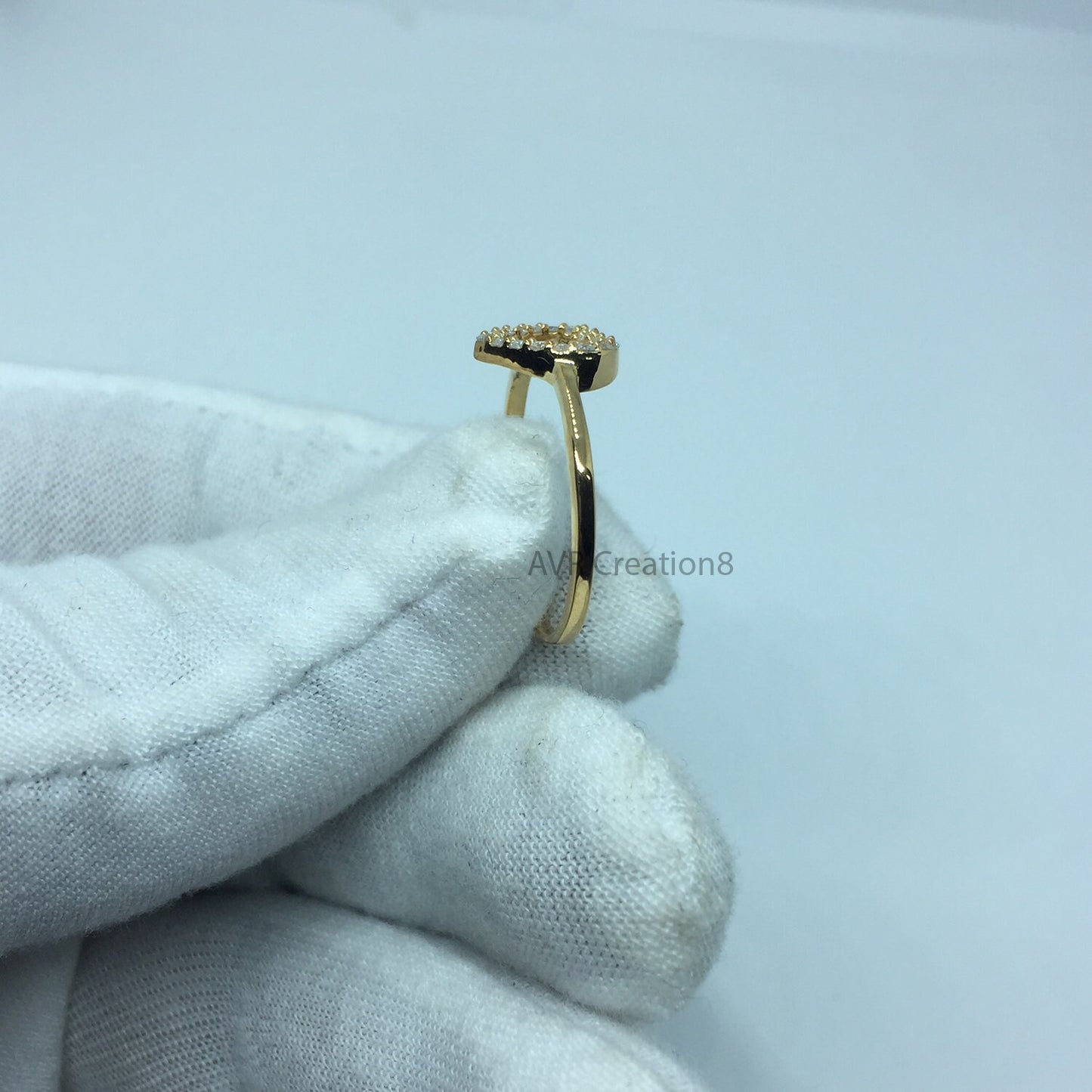 Heart Diamond Ring, Dainty Moissanite Heart Ring, Handmade Gifts, Love Heart Ring, 14K Yellow Gold Promise Ring, Anniversary Gifts For Her