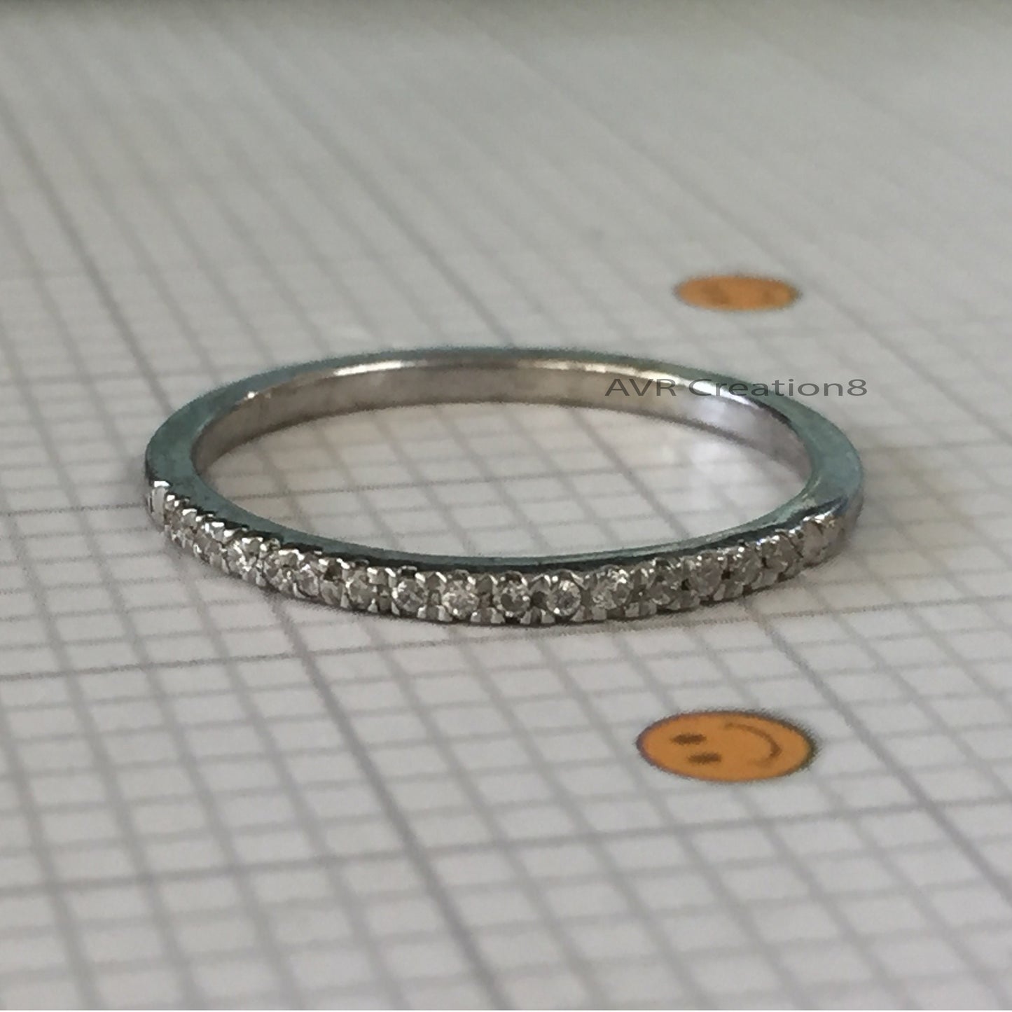 Dainty Diamond Eternity Band | Sterling Silver Wedding Ring | Half Eternity Ring | Thin Stacking Ring | Promise Ring For Her Bridal Jewelry