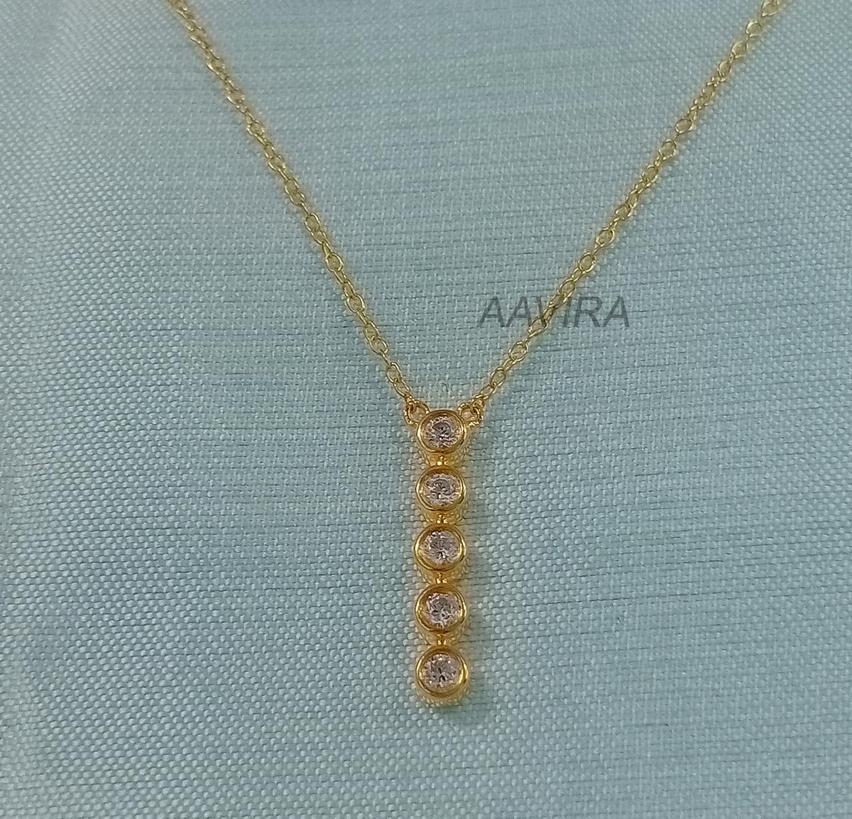 Bar Necklace, Vertical Diamond Drop Necklace, Minimalist Stacking Necklace, Simple Stone Pendant, Gift for Her, Anniversary Gift For Women