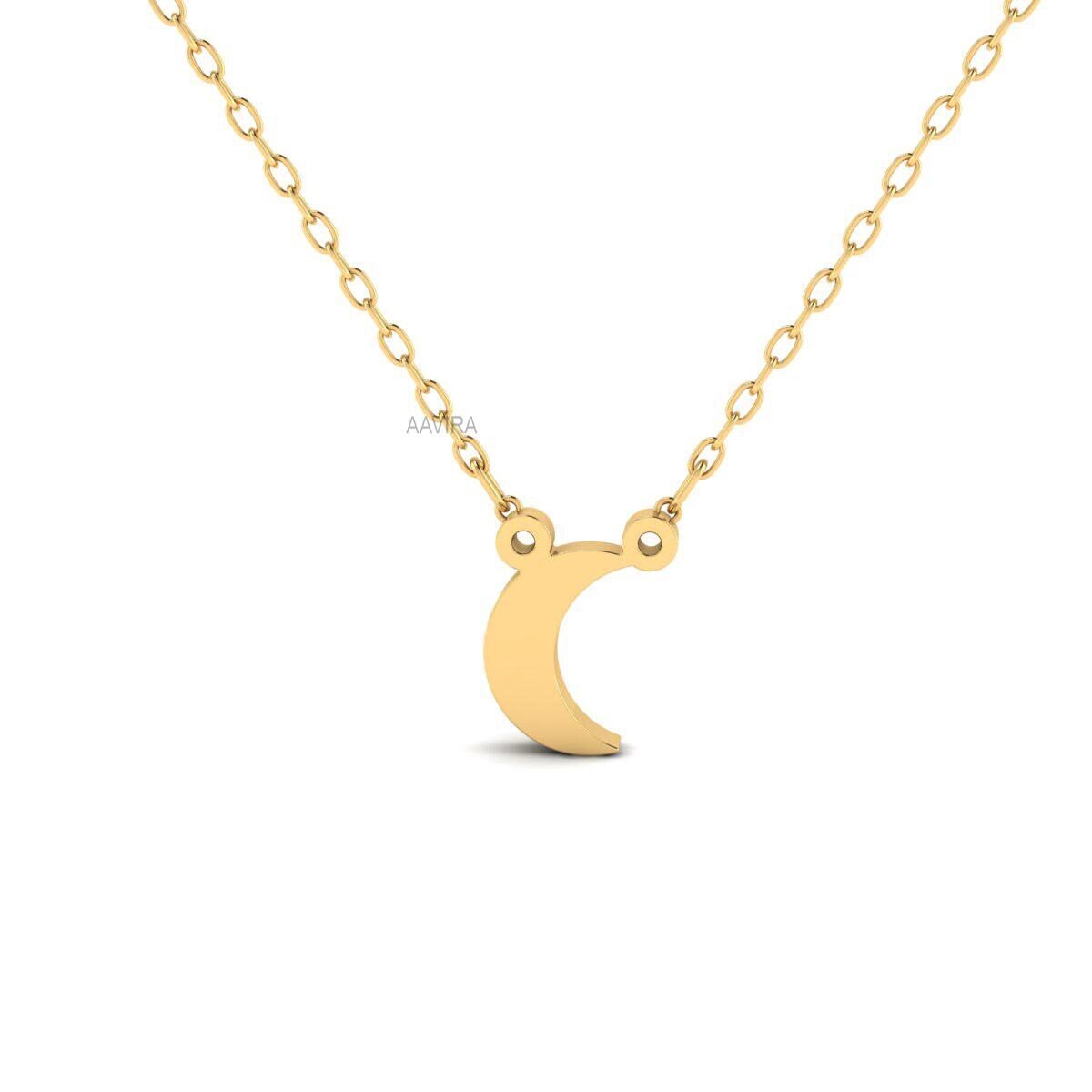 Half Moon Shape Pendant Necklace, Everyday Pendant, Simple Minimalist Pendant, Dainty Pendant, Crescent Moon Necklace, Personalized Gifts