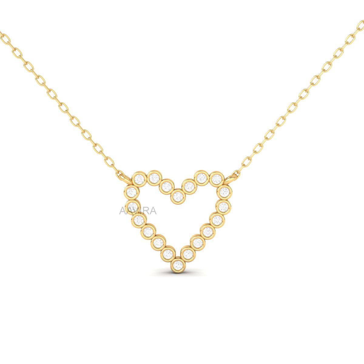Bezel Set Moissanite Heart Pendant, Unique Heart Pendant, Gorgeous Heart Necklace Pendant, Love Gift For Her, Heart Shape Diamond Pendant