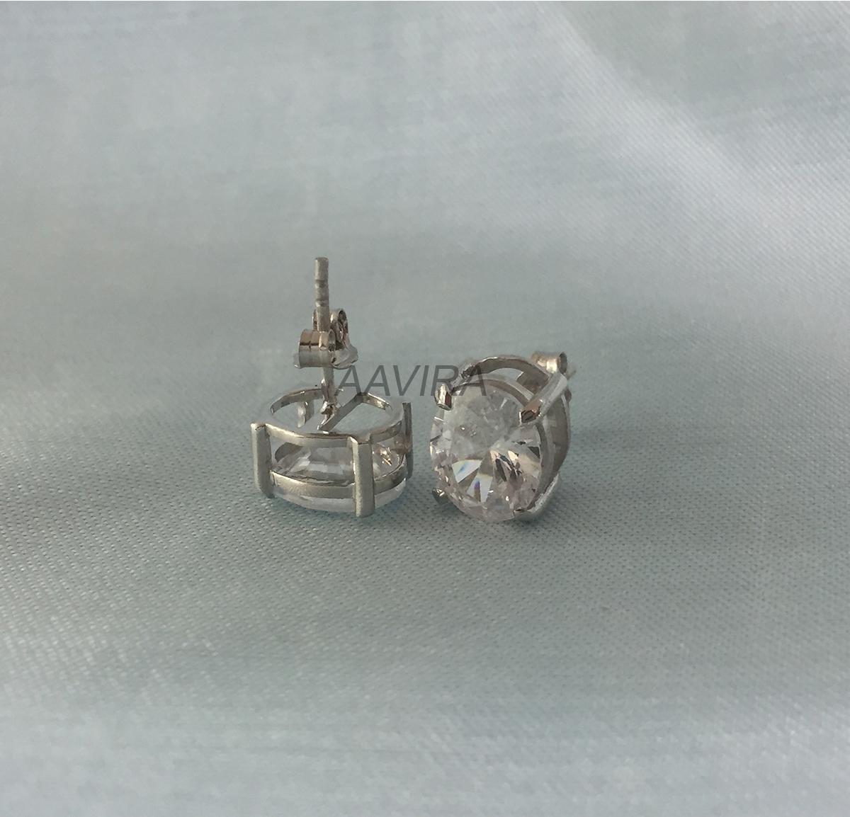 Dainty Oval Cut Diamond Stud Earrings, Solitaire Stud Earrings, Minimalist Earrings, 925 Sterling Silver, Gifts For Girlfriend, Gift For Her