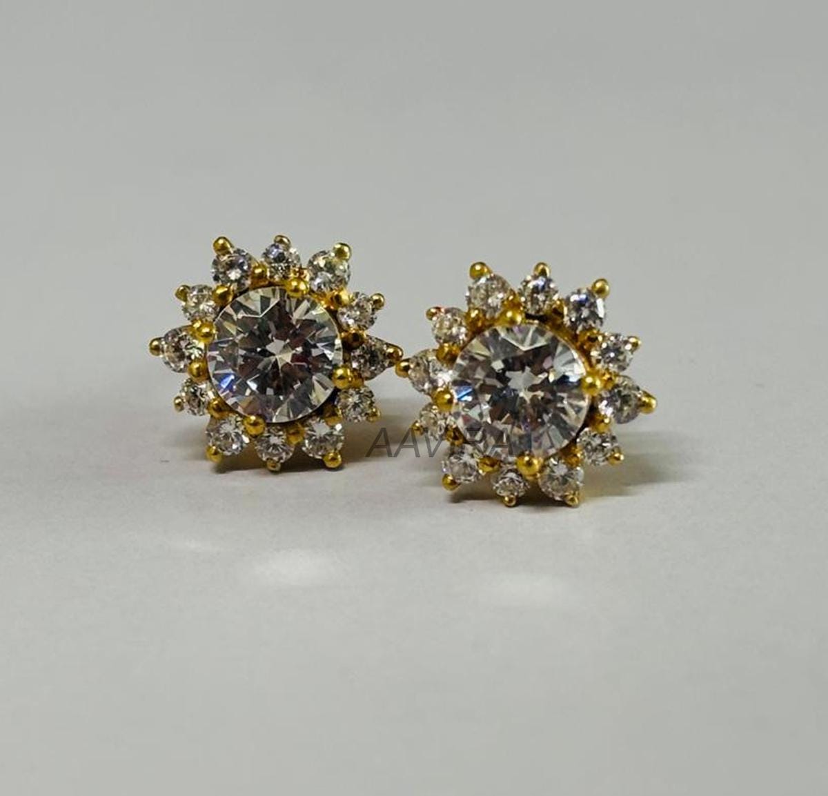 Moissanite Stud Earrings for Women, Minimalist Bridal Stud Earrings, Diamond Stud Earrings, 14k Yellow Gold Bridesmaid Earrings, Push Back