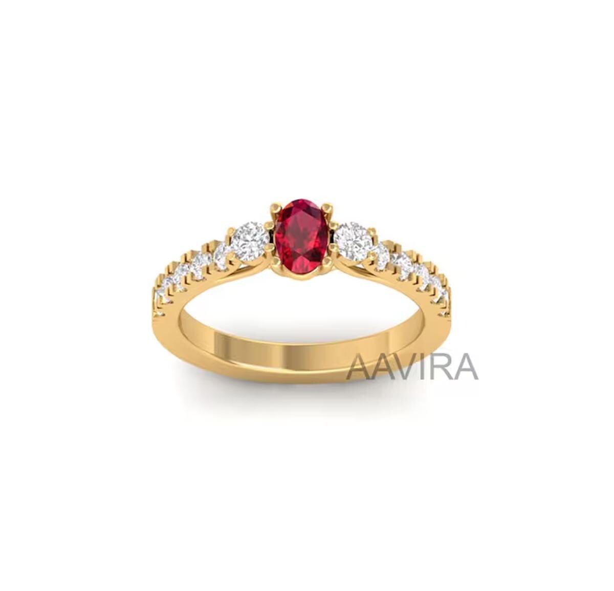 Oval Engagement Ring, Ruby Diamond Ring, Ruby Engagement Ring, Diamond Ring For Women, Green Emerald Ring, Bridal Ring, Gift For Mom, Gifts