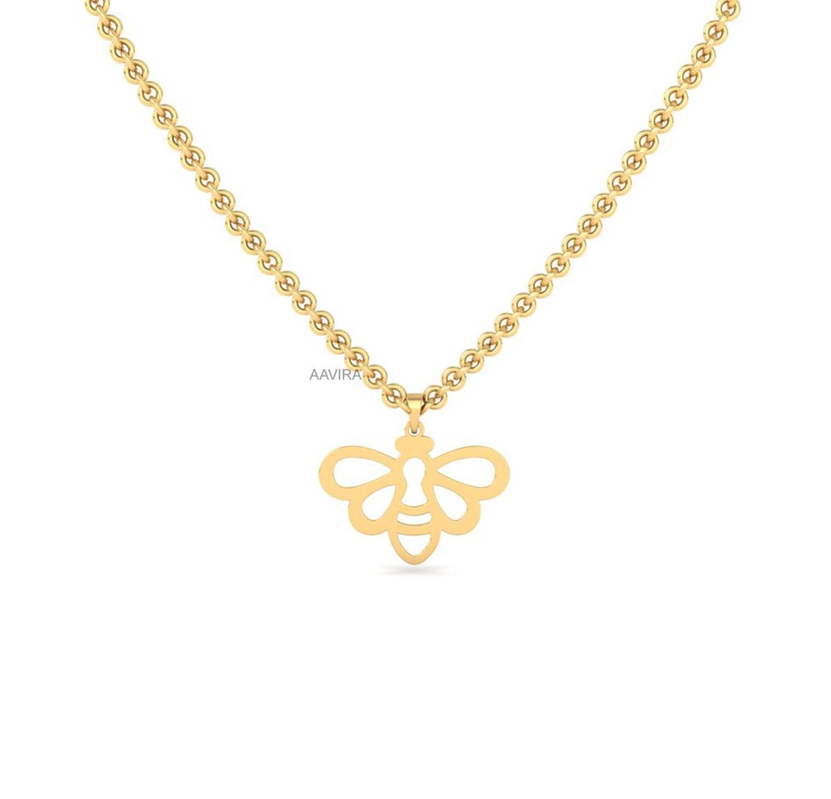Minimalist Bee Necklace For Women, Honey Bee Necklace, Butterfly Chain, Flying Necklace, Bumble Bee Necklace, Gift for Her, Women's Gift