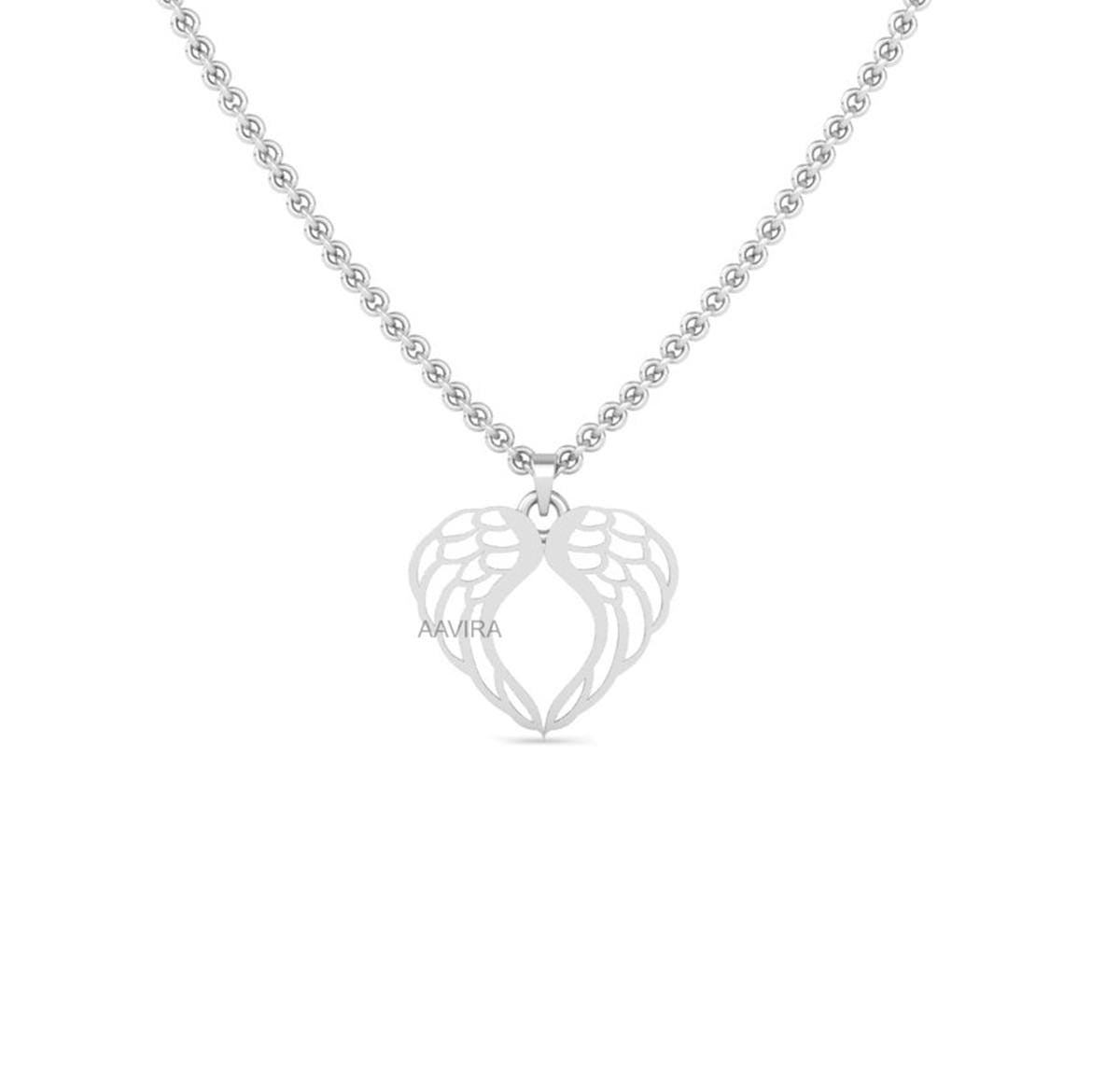 Wings Heart Love Necklace, Angel Wing Necklace, Heart Necklace, Minimalist Jewelry, Charm Necklace, Soulmate Necklace, Women Wing Necklace