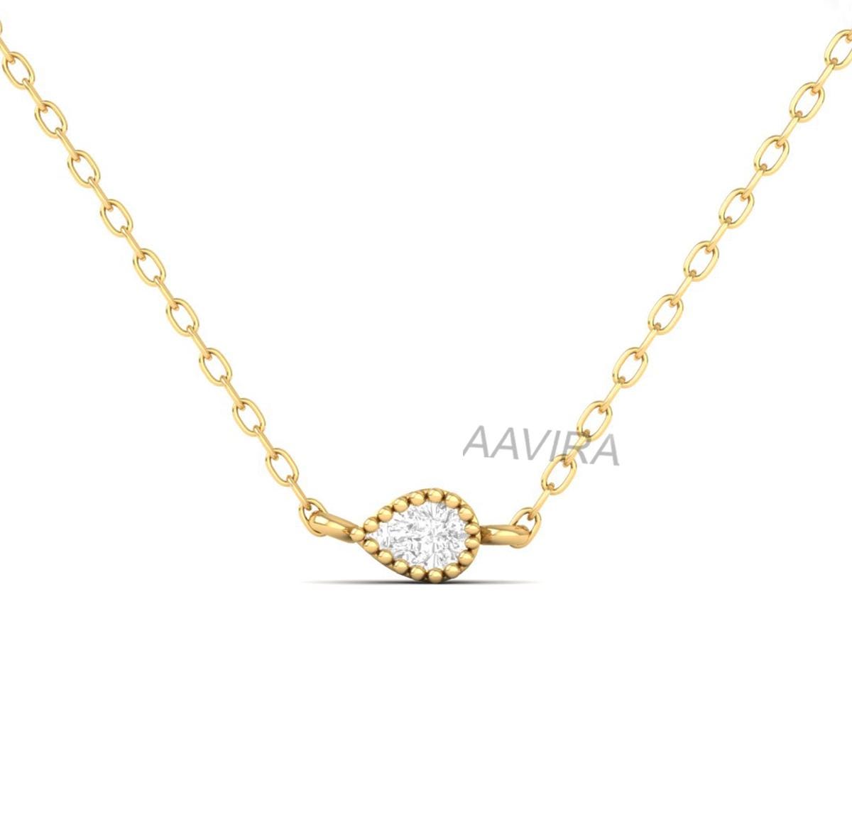 Teardrop Pendant, Pear Pendant, Pear Diamond Pendant Necklace, Special Gift For Her, Minimalist Pear Pendant, Solitaire Necklaces for Women
