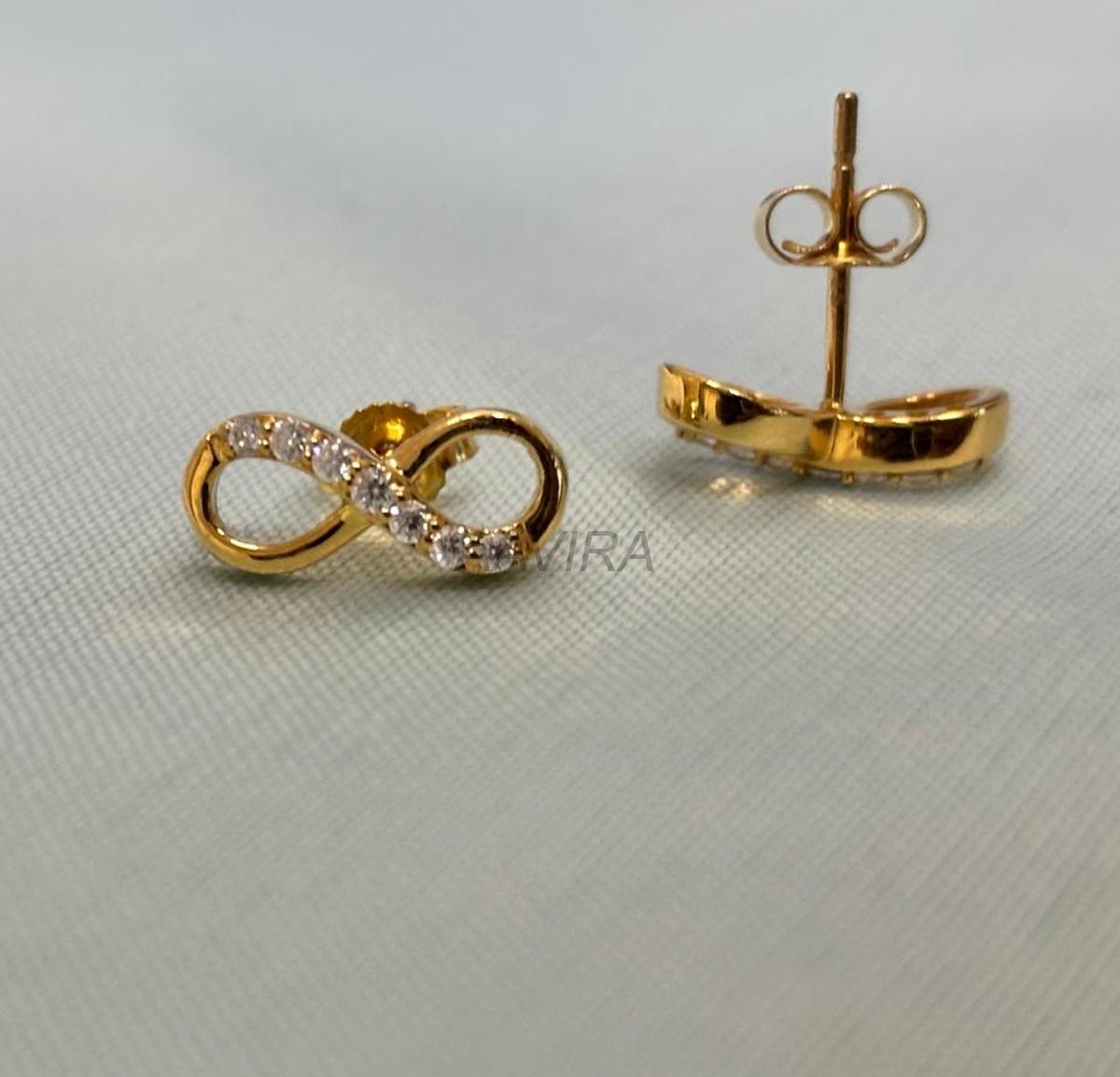 Infinity Stud Earrings | Sparkling Cubic Zirconia Infinity Symbol | Everyday Love Knot Earrings | Endless Love Gift For Her | Unique Ear