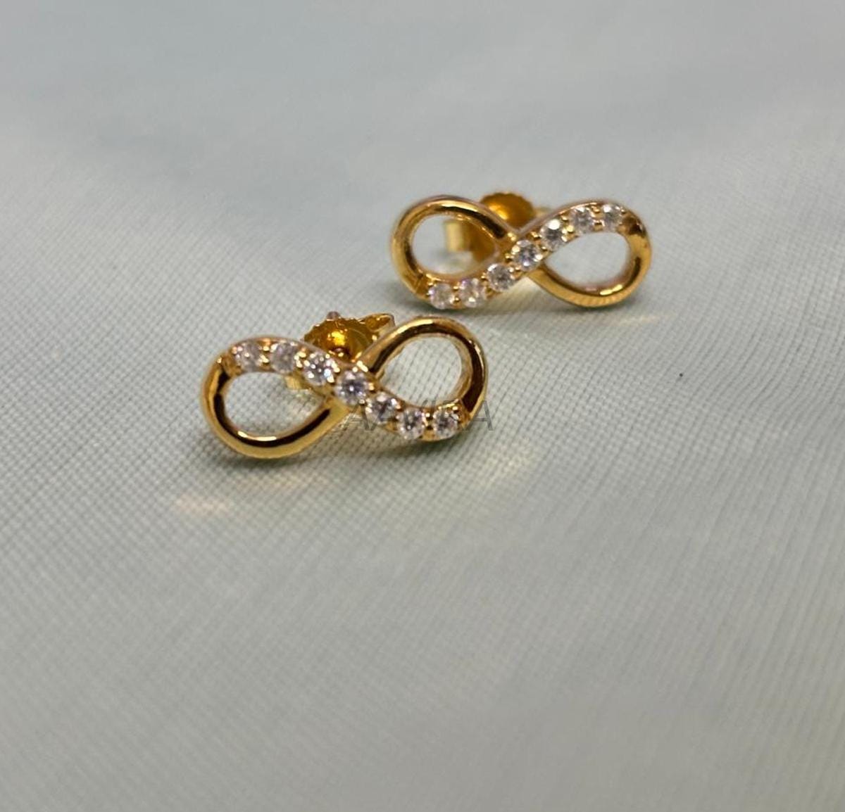 Infinity Stud Earrings | Sparkling Cubic Zirconia Infinity Symbol | Everyday Love Knot Earrings | Endless Love Gift For Her | Unique Ear
