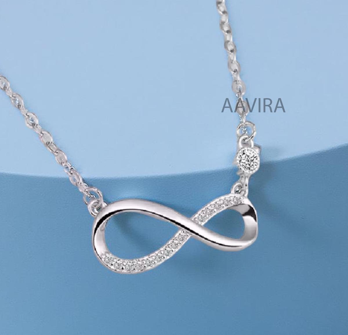 Infinity Necklace, Diamond Infinity Necklace in 925 Sterling Silver, Infinity Symbol Pendant, Minimal Necklace, Dainty Pave Diamond Pendant