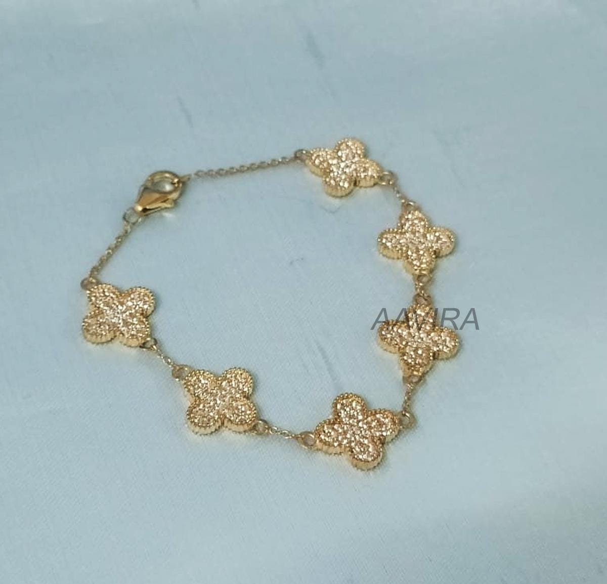 Diamond Charm Bracelet, Floral Diamond Bracelet, Cluster Diamond Bracelet for Women, Party Wear Bracelet, Milgrain Bracelet, Gifts for MOM