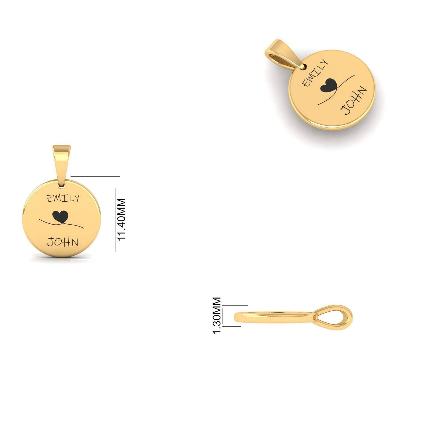 Personalized Couple Name Pendant, Customized Pendant, Engraved Name Pendant, Pendant, Minimalist Name Necklace, Lover Gift , Unisex Pendant
