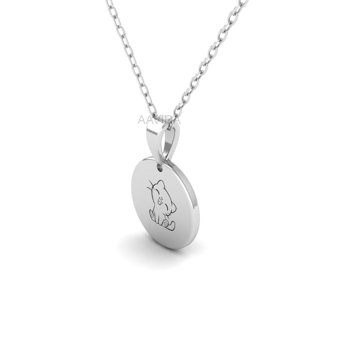Cat Lover Pendant, Personalized Necklace, Custom Engraved Pet Jewelry, Cute Animal Charm Pendant, Cat Lover Gift, Cat Lover Gift for Her