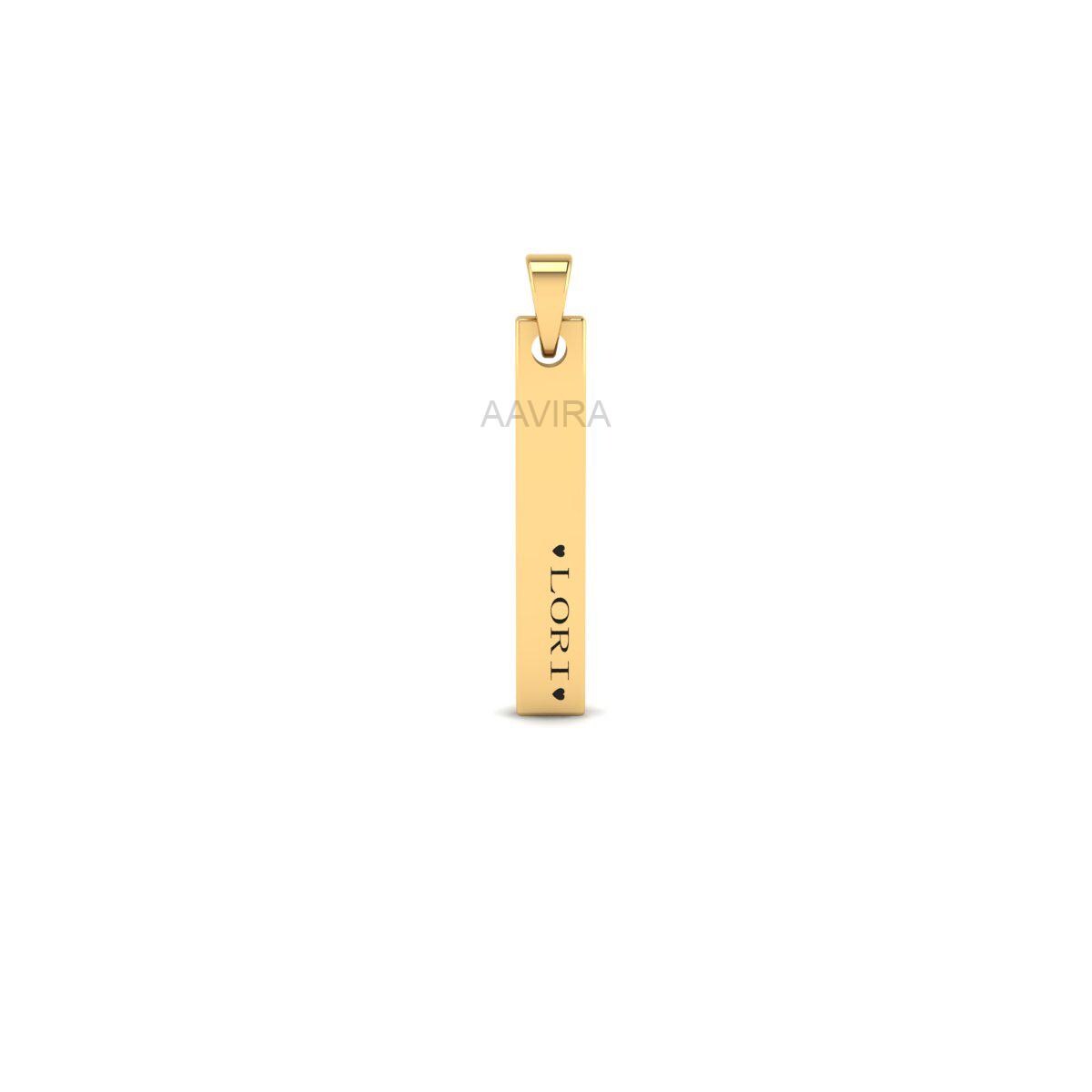 LORI Name Engraved Necklace , Custom Name Women Necklace, Personalized Name Necklace, Vertical Bar Necklace, Women Jewelry, Gift For Her
