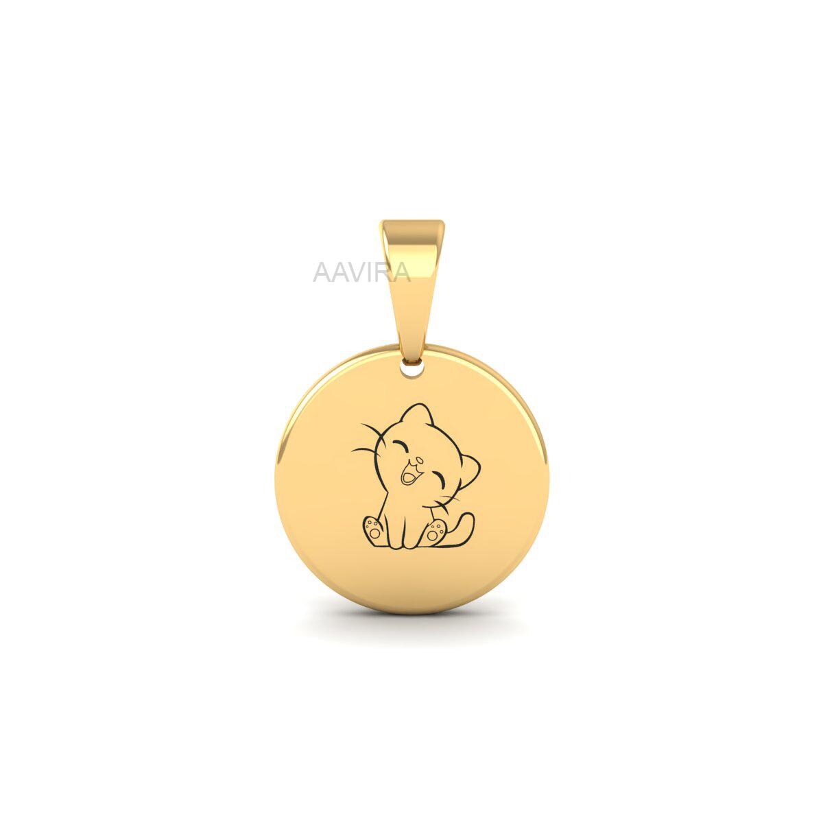 Cat Lover Pendant, Personalized Necklace, Custom Engraved Pet Jewelry, Cute Animal Charm Pendant, Cat Lover Gift, Cat Lover Gift for Her