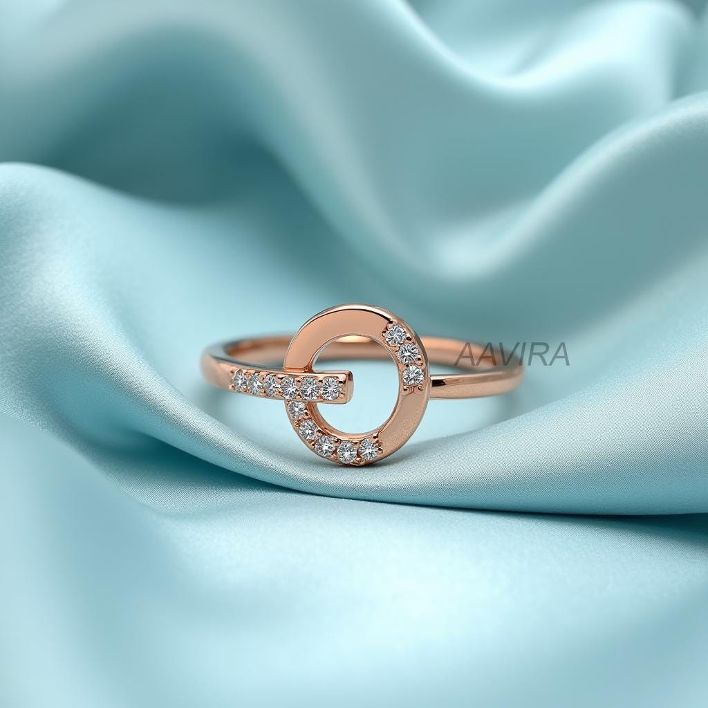 Open Circle Diamond Ring, Dainty Minimalist Open Circle Diamond Ring, Dainty Diamond Ring, Open Circle Diamond Ring, Gift For Her