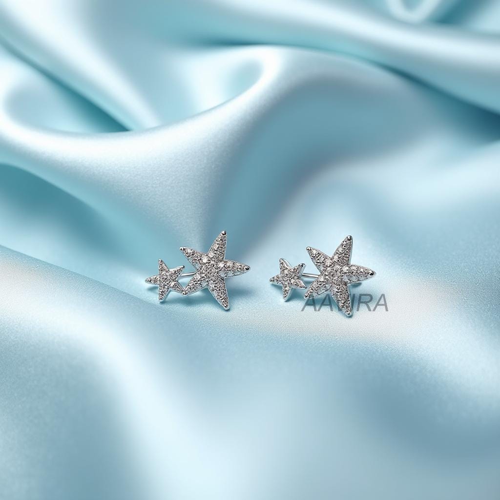Triple Star Ear Climber Earrings, 925 Sterling Silver Pave CZ, Celestial Ear Cuffs, Dainty & Unique Jewellery, Gift for Her, Cluster Ear