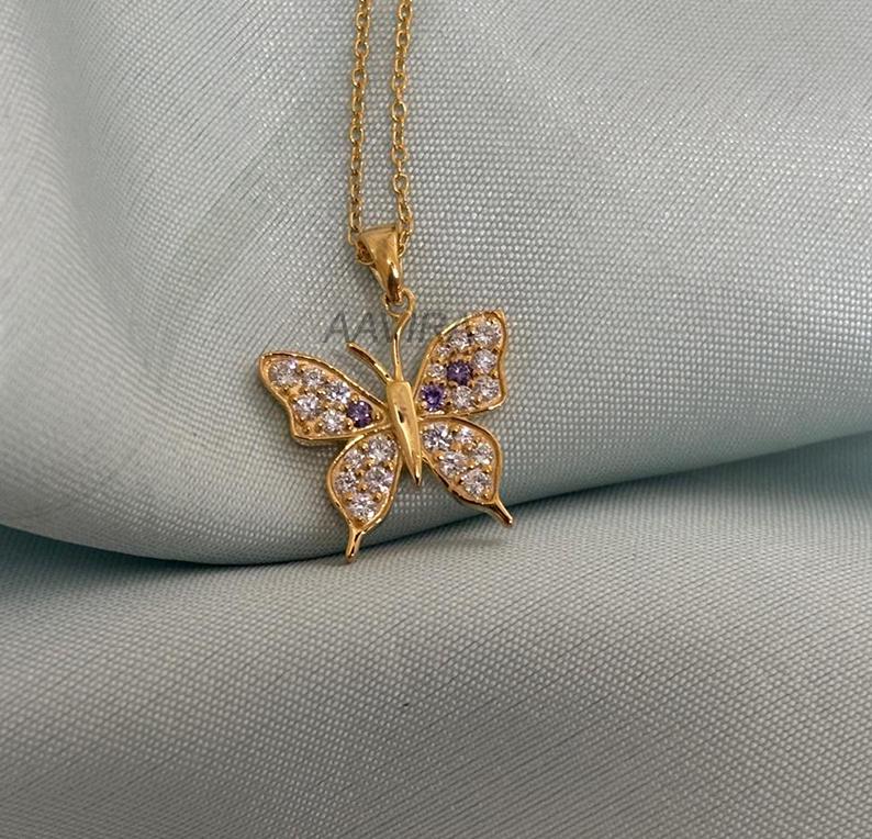 Dainty Butterfly Pendant, Delicate Butterfly Necklace, Minimalist Pendant, Birthday Gift for Her, Graduation Gift, Silver Pendant for Women