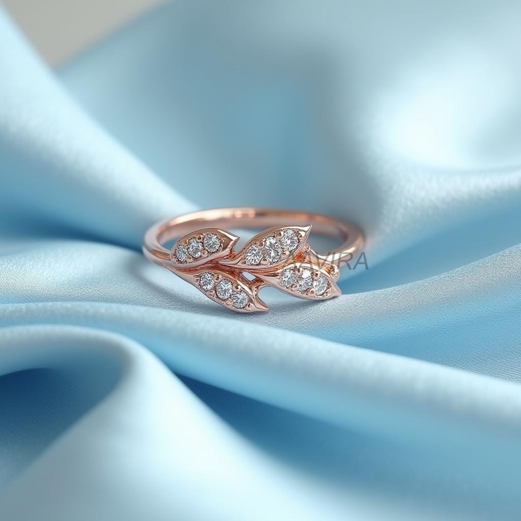 Multi-Leaf Diamond Ring, Nature Inspired Stacking Ring, Minimalist Bridesmaid Gift, Branch Ring, Leaf Ring for Women, Gift for Mom
