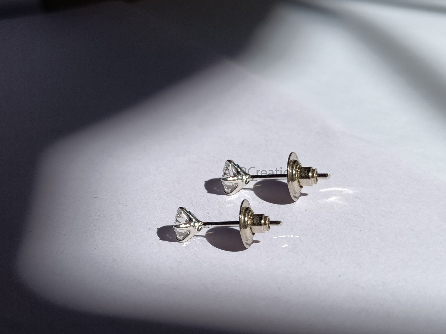 Dainty CZ Solitaire Stud Earrings, Everyday Earrings, Gift for Her, Sterling Silver Solitaire Studs, Moissanite Stud Earrings, Simple Studs