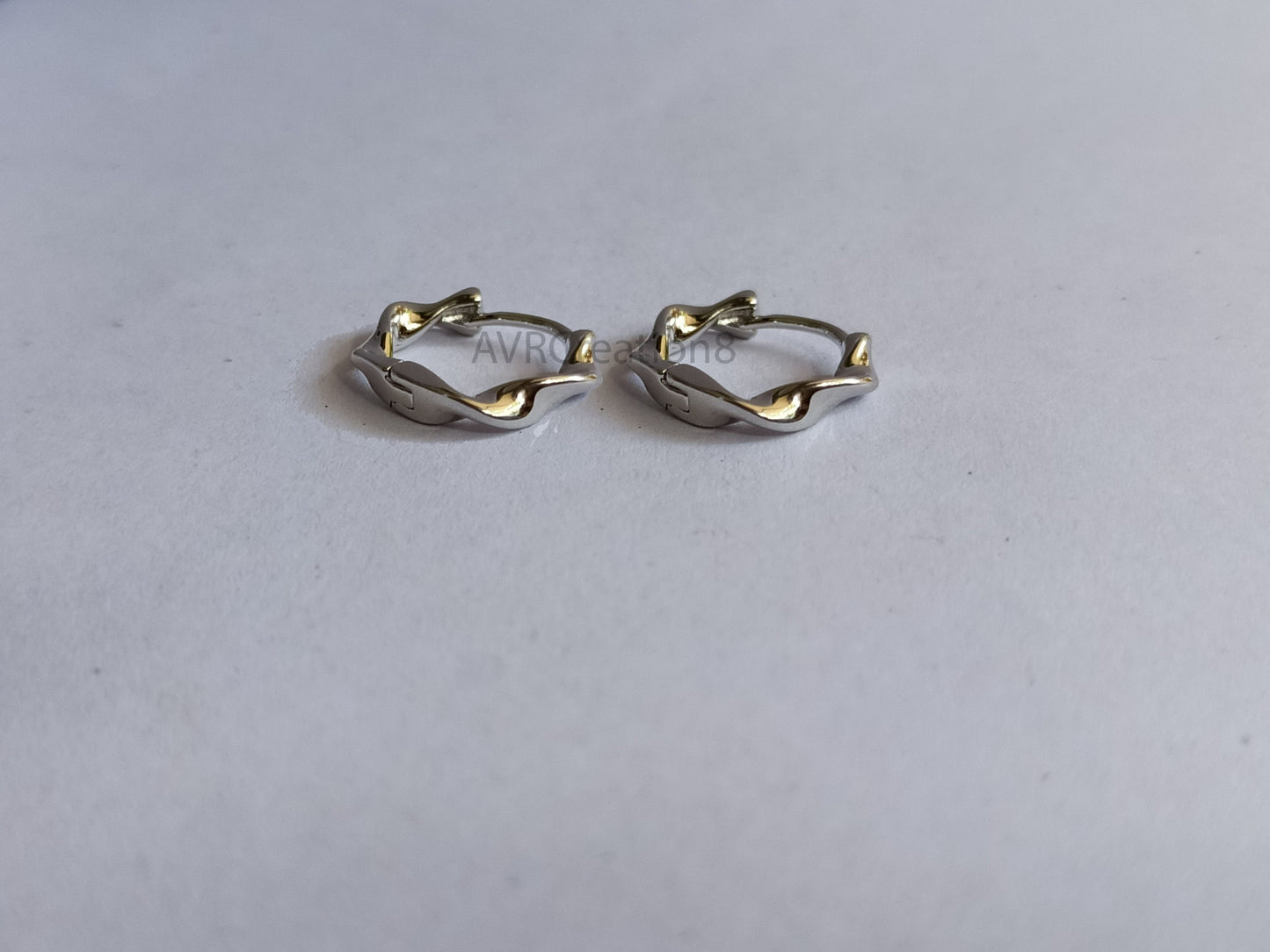 Women's Twisted Hoop Earrings, Sterling Silver Earrings for Her, Minimalist Huggie Earrings, Unique Twisted Earrings, Handmade Jewelry Gift