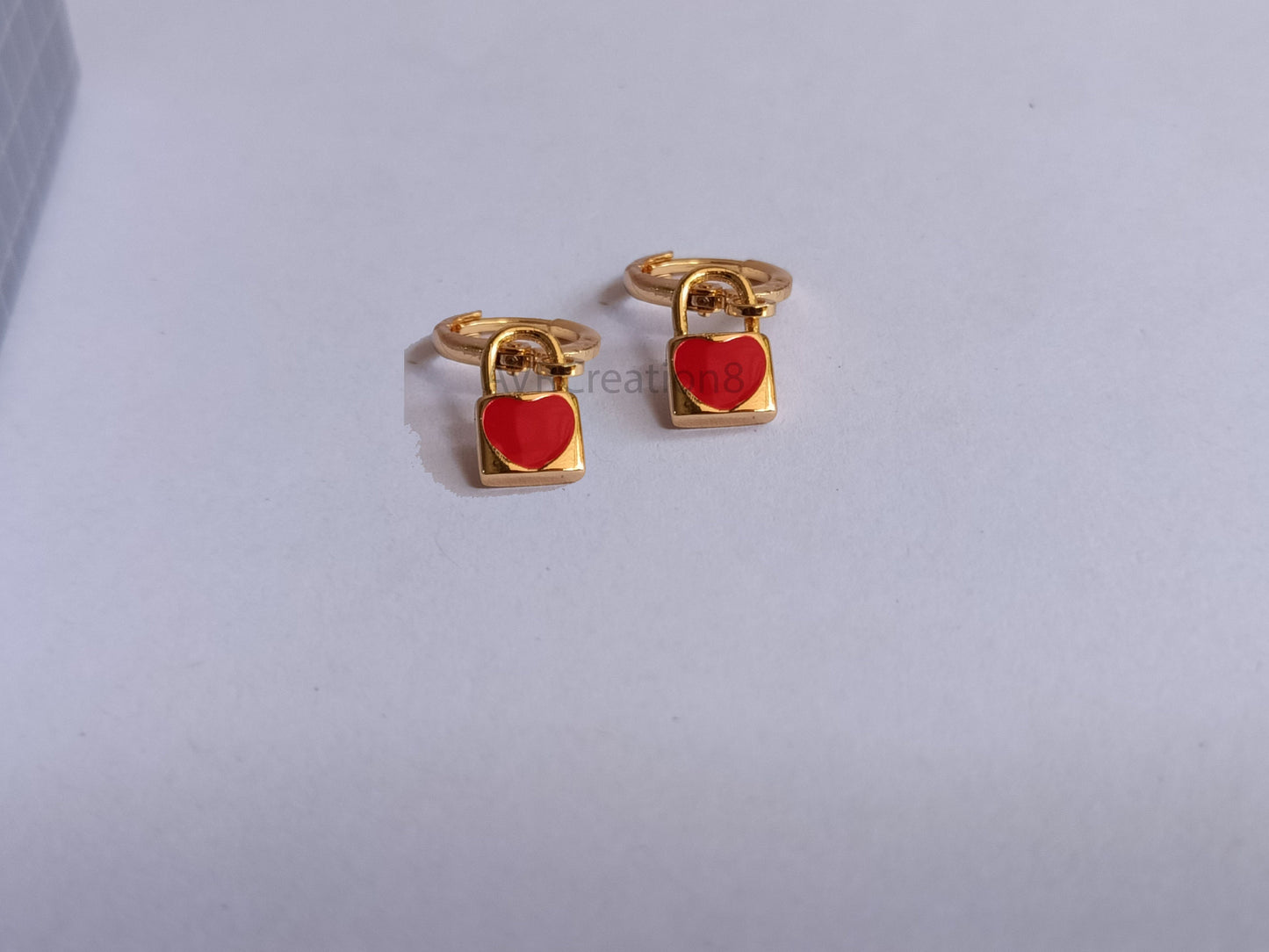 Simple Lock Shape Minimalist Hoop Huggies Earrings For Her, 14k Yellow Gold Plated, Daily Use Dainty Lock Earrings, Valentine's Day Gifts