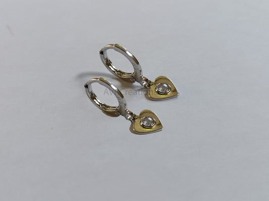 Dainty Heart Charm Huggie Hoop Earrings, Minimalist Earrings, Heart Drop Earrings, Heart Earrings, Love Charm Jewelry, Anniversary Gift