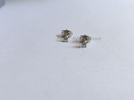Tiny Star Stud Earrings, Sterling Silver Studs, Dainty Celestial Earrings, Cubic Zirconia Star Earrings, Star Stud Earrings, Stud Earrings