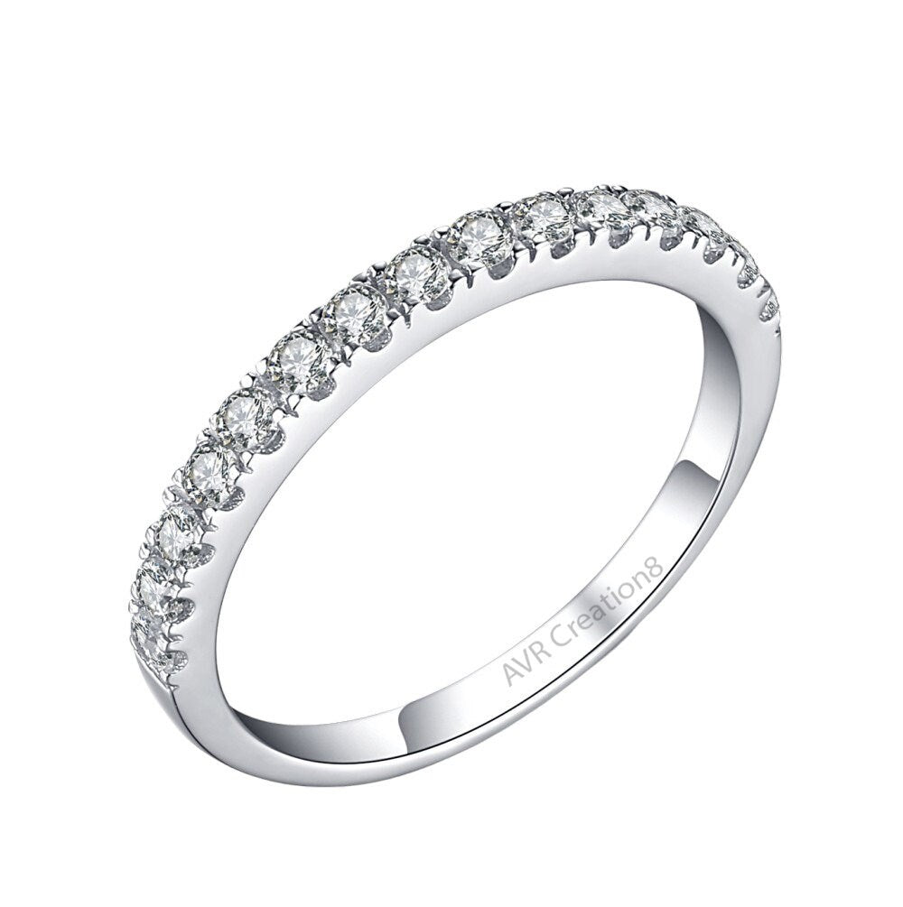 Half Eternity Ring Band, Dainty Wedding Band, Minimalist Ring Band, Silver Band Ring, Eternity Ring, Wedding Band Ring, Gifts For Her