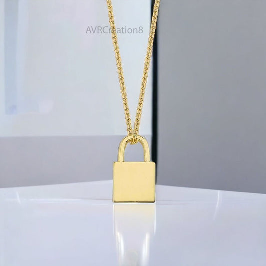 Simple Daily Wear Minimalist Padlock Pendant Necklace, Dainty Pendant, 925 Sterling Silver, Personalized Gifts, Gifts For Girlfriend