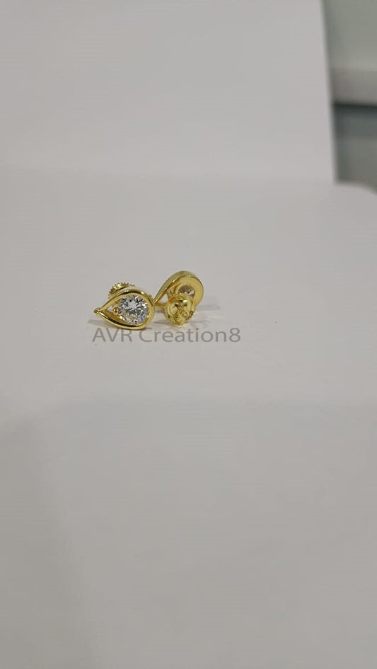 Dainty Diamond Stud Earrings For Women, Minimalist Earrings, Daily Use Earrings, 925 Sterling Silver, Valentine's Day Gifts, Gifts For Her