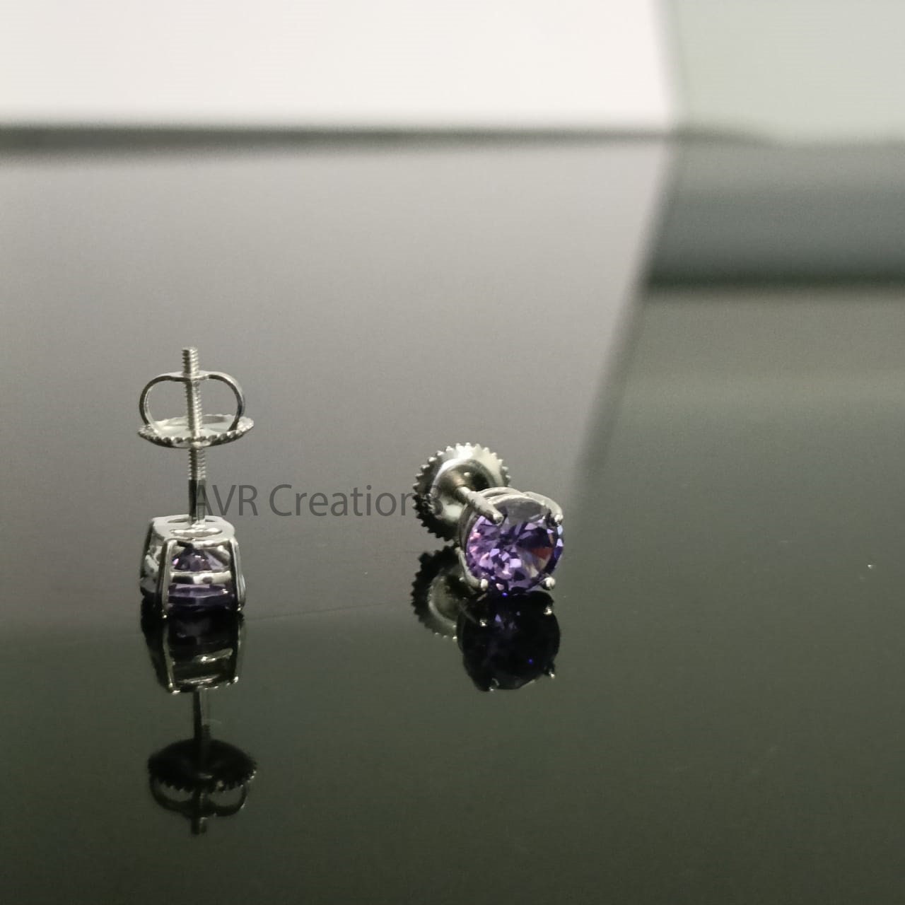 Dainty Purple Amethyst Stud Earrings | Sterling Silver Gemstone Studs | Minimalist Everyday Earrings | February Birthstone | Round Studs