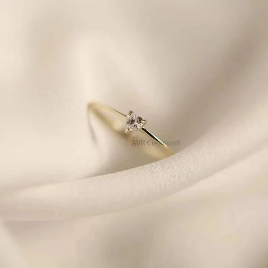 Heart Cut Dainty Diamond Promise Ring, 925 Sterling Silver, Minimalist Diamond Ring, Stackable Ring, Anniversary Gifts, Gifts For Her