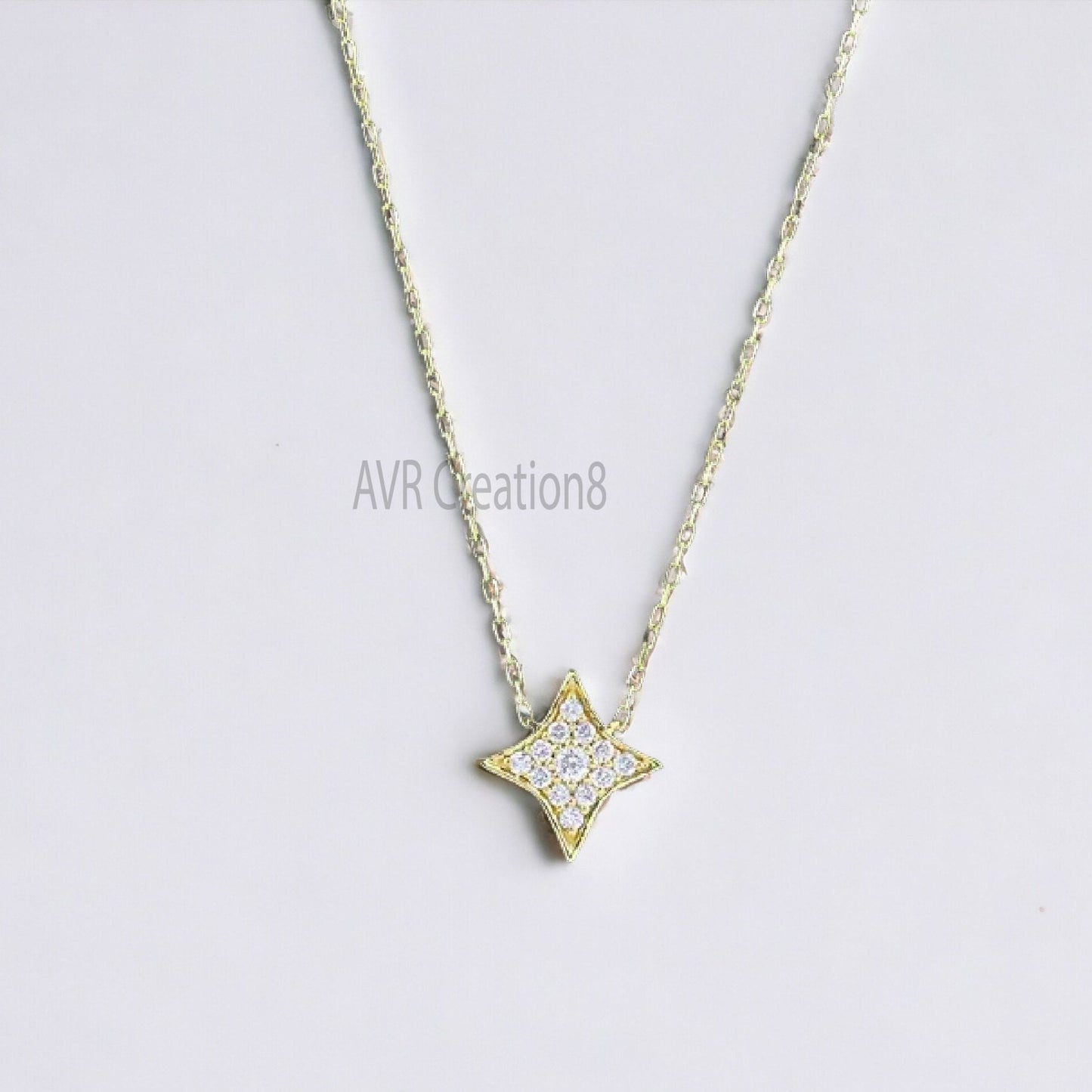 Sparkling Star Moissanite Necklace | Pave Moissanite Star Pendant | 925 Sterling Silver | 14k Gold Plated | Celestial Jewelry | Gift for Her
