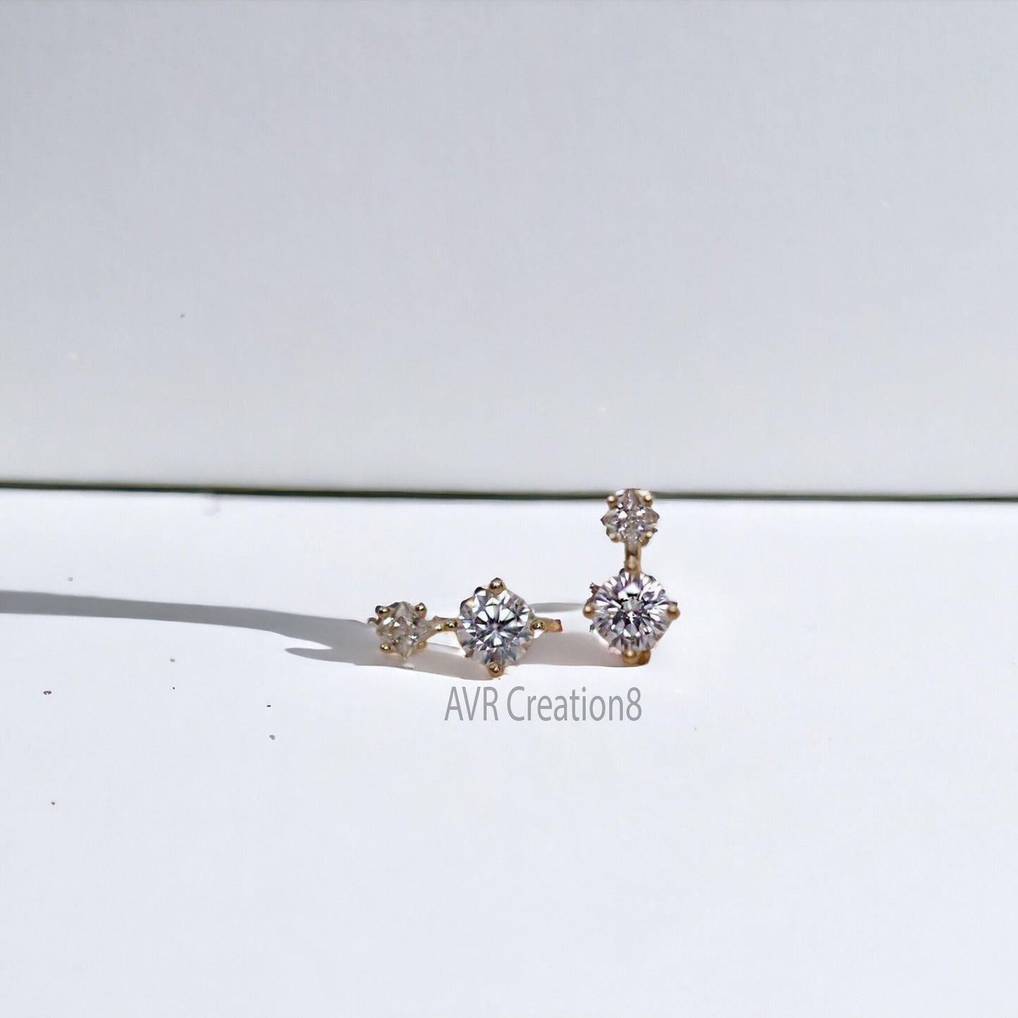 Round Cut Diamond Hoop Earrings For Her, Minimalist Diamond Earring, Daily Use Earrings, 14K Yellow Gold Plated, Mothers Day Gifts Earrings