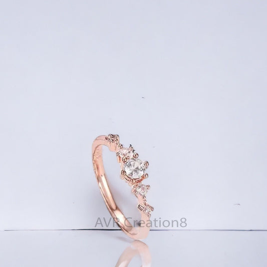 Round Cut Diamond Stackable Engagement Ring For Her, Dainty Diamond Ring, Minimalist Diamond Ring, 925 Sterling Silver Ring, Gifts For Her