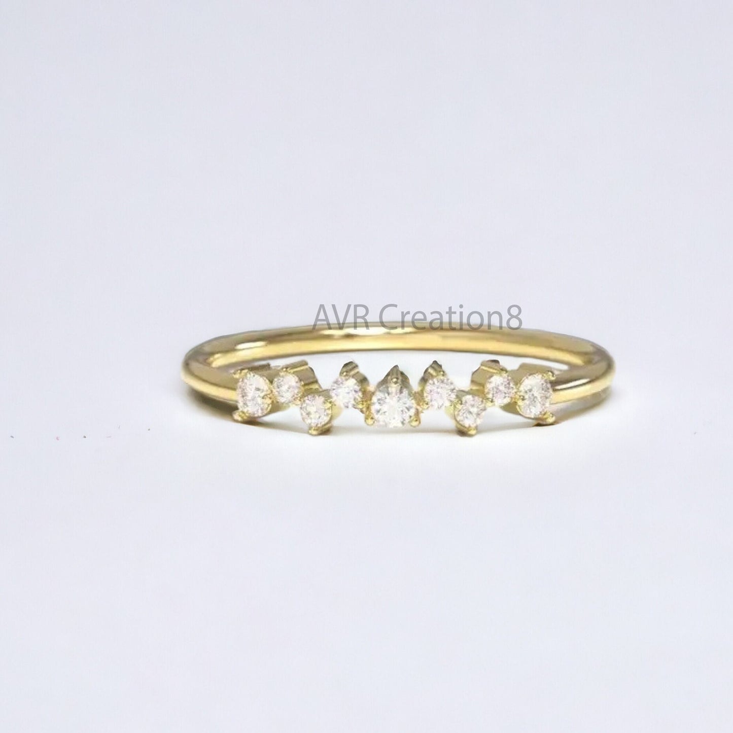Cluster Diamond Stacking Wedding Ring for Women, Dainty Silver Diamond Ring, Minimalist Ring, 925 Sterling Silver Ring, Gifts for Girlfriend