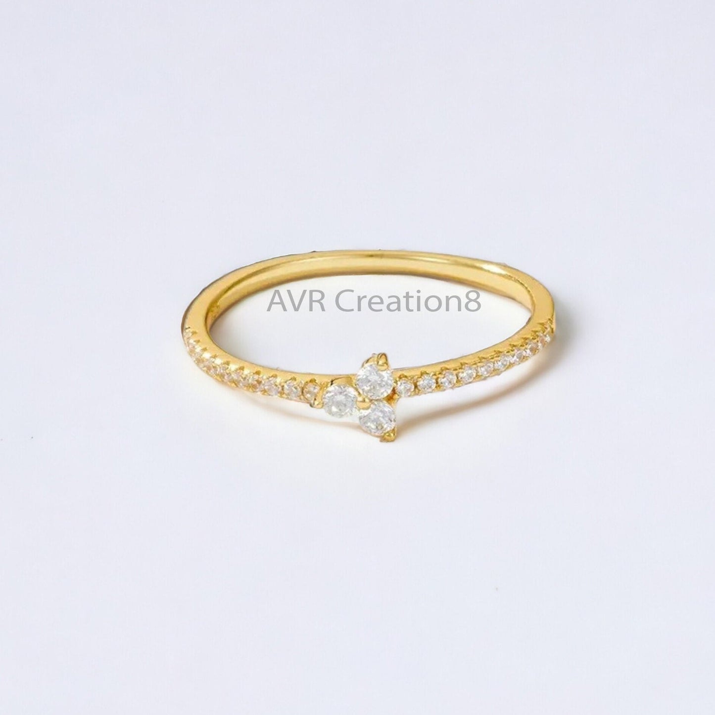 Engagement Wedding Diamond Ring for Her, Round Cut Diamond Ring for Women's, Anniversary Gift for Her, Bridesmaid Dainty Ring, Handmade Ring