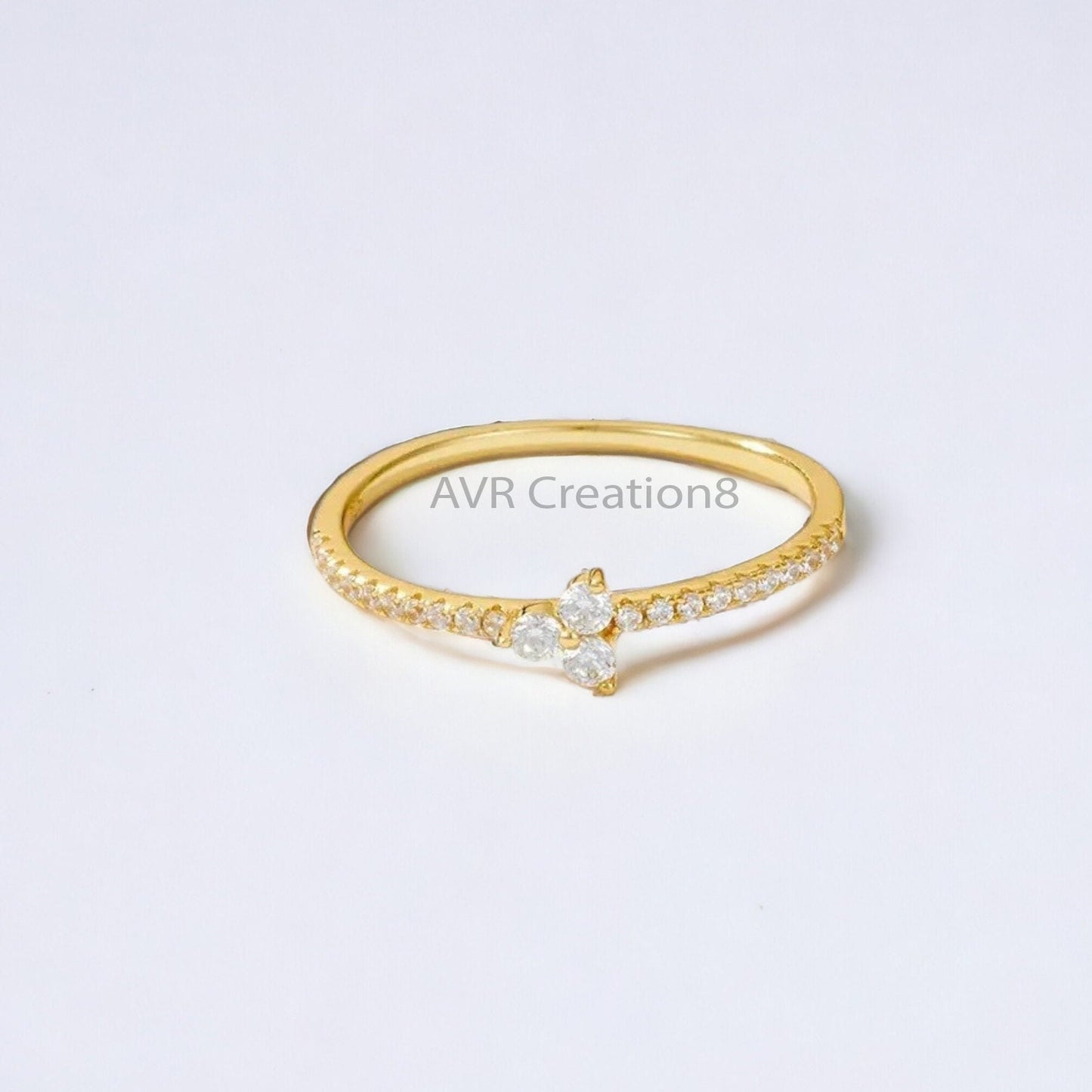 Engagement Wedding Diamond Ring for Her, Round Cut Diamond Ring for Women's, Anniversary Gift for Her, Bridesmaid Dainty Ring, Handmade Ring